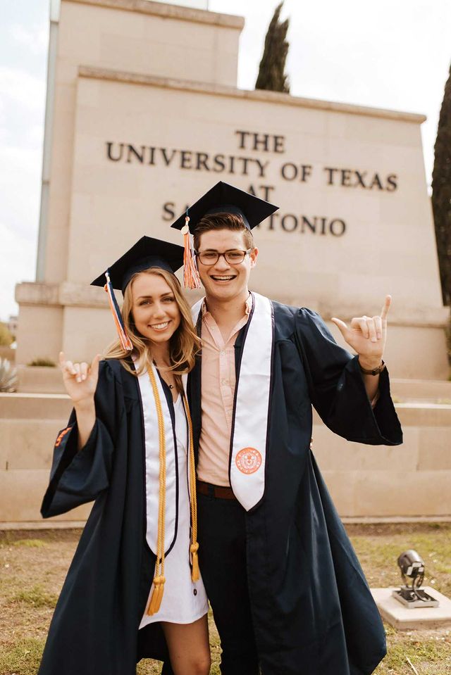 Shelby and Conner smith giving birds up after graduating from UTSA